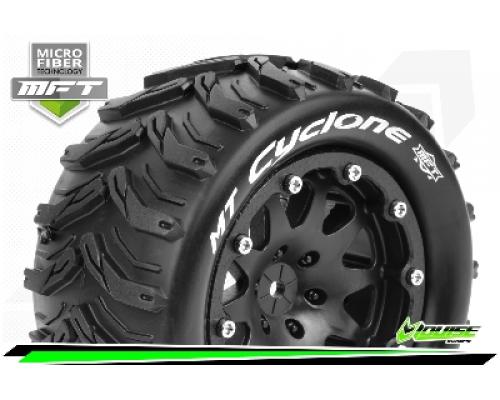 MT-CYCLONE - 1-10 Monster Truck Bandenset - Gemonteerd - Sport - 2.8 Bead-Lock Velgen Zwart - 1/2-Of