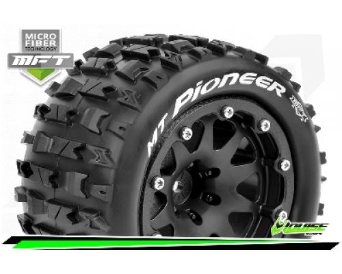 MT-PIONEER - 1-10 Monster Truck Bandenset - Gemonteerd - Sport - 2.8 Bead-Lock Velgen Zwart - 1/2-Of