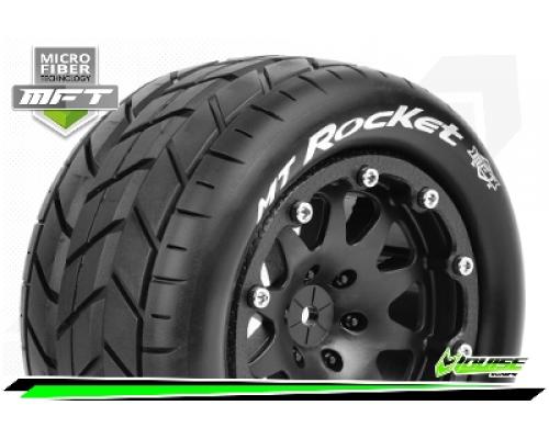 MT-ROCKET - 1-10 Monster Truck Bandenset - Gemonteerd - Sport - 2.8 Bead-Lock Velgen Zwart - 1/2-Off