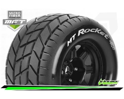 MT-ROCKET - 1-8 Monster Truck Bandenset - Gemonteerd - Sport - 3.8 Bead Style Velgen Zwart - 1/2-Off