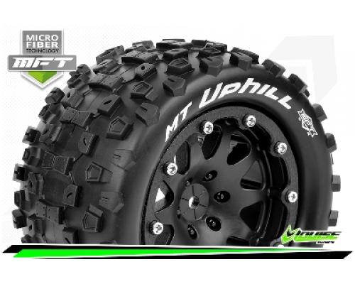 MT-UPHILL - 1-10 Monster Truck Bandenset - Gemonteerd - Sport - 2.8 Bead-Lock Velgen Zwart - 1/2-Off