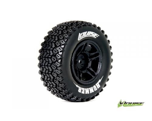 SC-HUMMER - 1-10 Short Course Banden Set - Verlijmd op velg - Soft - Velgen Zwart - ARRM