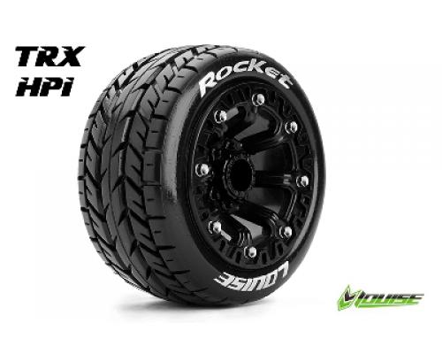 ST-ROCKET - 1-16 Truck Banden Set - Verlijmd op velg - Soft - 2.2\" Velgen Zwart - REVO -