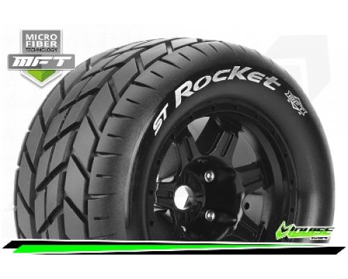 ST-ROCKET - 1-8 Stadium Truck Bandenset - Gemonteerd - Sport - 3.8 Bead Style Velgen Zwart - 1/2-Off