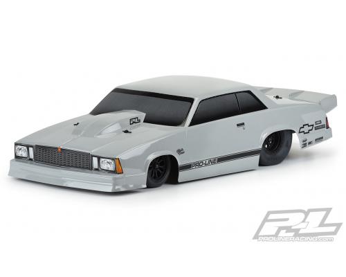 PR3549-14 1978 Chevrolet Malibu Tough-Color (Stone Grey) body voor Losi 22S No Prep Drag Car, Slash 