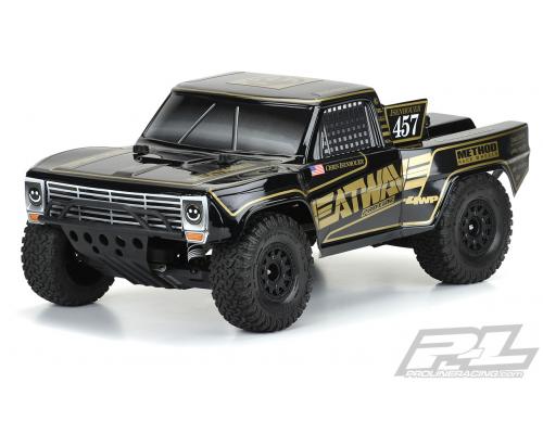 PR3551-18 Pre-cut 1967 Ford F-100 Race Truck Heatwave Edition Tough-Color (zwart) Body voor Slash 2w