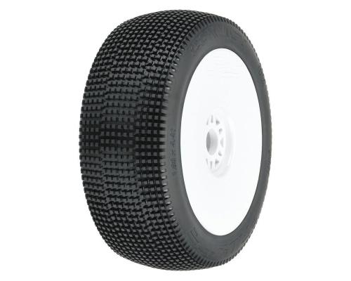 PR9071-233 1/8 Convict S3 Buggybanden voor/achter gemonteerd, 17 mm witte wielen (2)