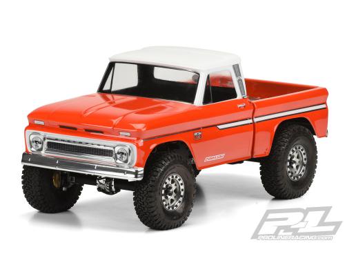 PR3483-00 1966 Chevrolet C-10 Clear Body (Cab + Bed) for 12.3\" (313mm) Wheelbase Scale Crawlers