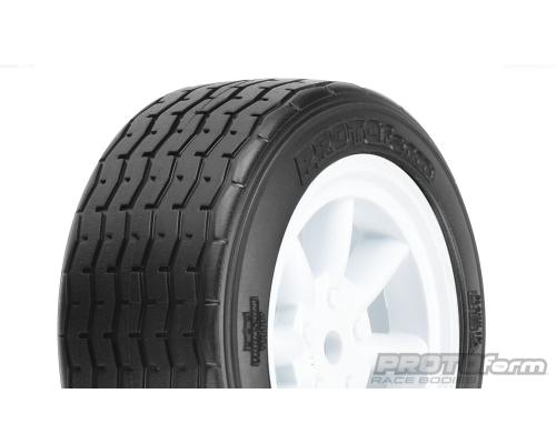 PRO10140-17 VTA Front Tires (26mm) Mounted on White Wheels for VTA Class