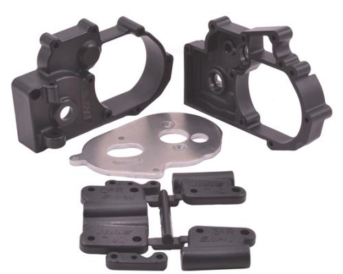 RPM73612 Black Gearbox Housing and Rear Mounts for Traxxas 2wd