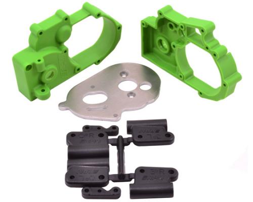 RPM73614 Green Gearbox Housing and Rear Mounts Traxxas 2wd