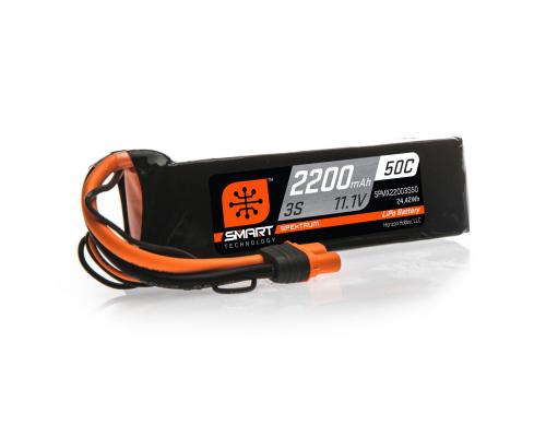 Spektrum 2200mAh 3S 11.1V 50C Smart LiPo Battery, IC3 (SPMX22003S50)