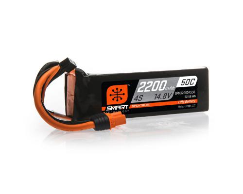 Spektrum 2200mAh 14.8V 4S 50C Smart LiPo Battery, IC3 (SPMX22004S50)