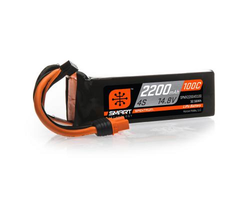 Spektrum 2200mAh 4S 14.8V 100C Smart LiPo Battery, IC3 (SPMX22004S100)