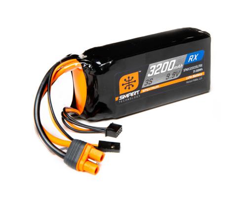 Spektrum 3200mAh 3S 9.9V Smart LiFe ECU Battery Pack: IC3 & Servo Connector (SPMX32003SLFRX)