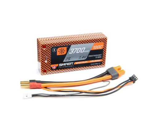 3700mAh 7.4V 2S 100C Smart LiPo Battery, Hardcase 5mm Tubes (SPMX37002S100HT)