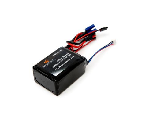 4000mAh 2S 7.4V LiPo Receiver Battery: Universal Receiver, EC3 (SPMB4000LPRX)