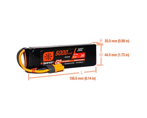 Spektrum 5000mAh 11.1V 3S 30C Smart G2 LiPo Battery: IC5