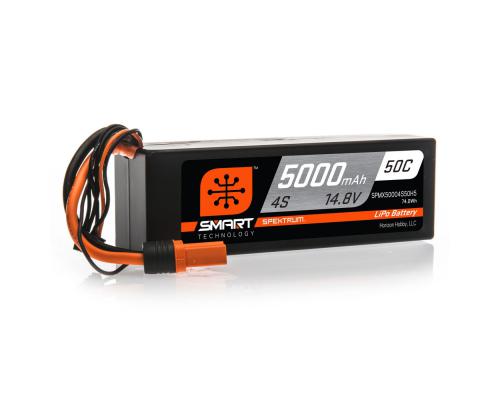 Spektrum 5000mAh 14.8V 4S 50C Smart LiPo Hardcase, IC5 (SPMX50004S50H5)