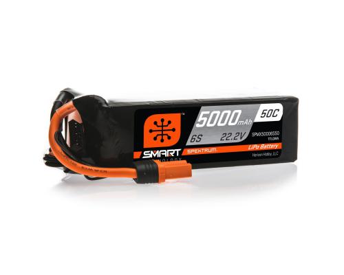 Spektrum 5000mAh 22.2V 6S 50C Smart LiPo Battery, IC5 (SPMX50006S50)