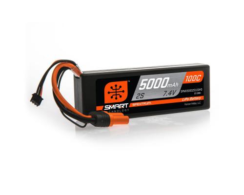 5000mAh 2S 7.4V  100C Smart Hardcase LiPo Battery: IC3 (SPMX50002S100H3)