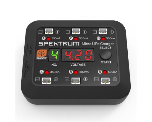 Spektrum Micro 6 Port DC/USB 1S LiPo Charger (SPMXC1060)