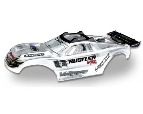 TMT Body onbreekbaar wit incl. Sticker voor TRX RUSTLER 4x4