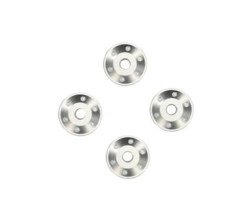 Traxxas TRX10257-SLVR Wheel washers, machined aluminum, silver (4)