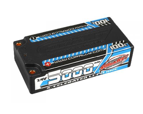 5000 mAh - 7.4V - Stick 2S - X-Celerated 100C LiPo HV Battery -  4mm Bullit