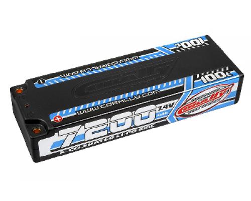 7200 mAh - 7.4V - Stick 2S - Voltax 100C LiPo HV Battery - 4mm Bullit