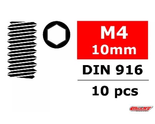 C-3004-40-10 Staal stelschroeven M4 x 10mm - Binnenzeskant - 10 st