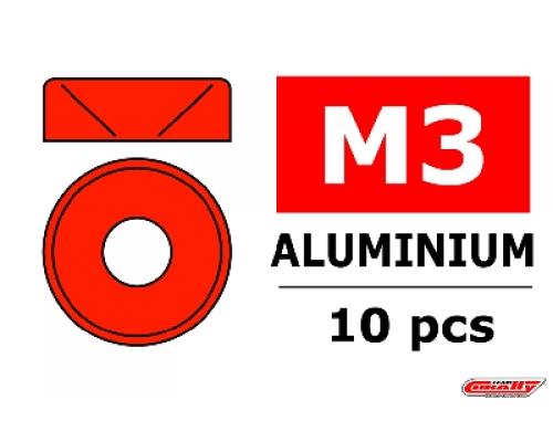 C-3213-30-5 Aluminium sluitring - voor M3 Verzonkenkopschroeven - BD=8mm - Rood - 10 st