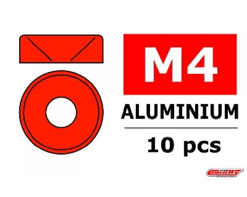 C-3213-40-5 Aluminium sluitring - voor M4 Verzonkenkopschroeven - BD=10mm - Rood - 10 st