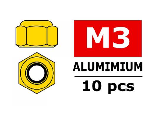 Aluminium zelfborgende zeskantmoer - M3 - Kleur naar keuze - 10 st