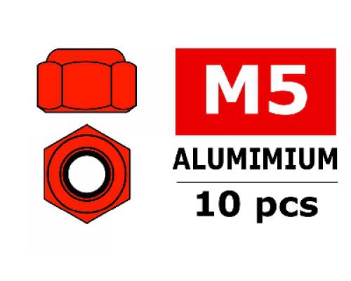 Aluminium zelfborgende zeskantmoer - M5 - Kleur naar keuze - 10 st