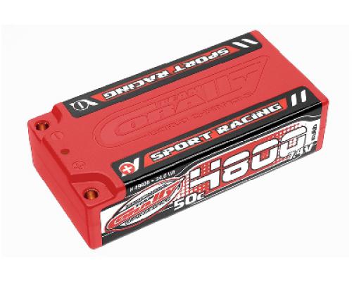 4800mAh - 7.4V - Shorty 2S - 50C - Sport Racing LiPo Battery - 4mm Bullit en Deans