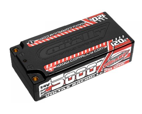 5000mAh - 7.4V - Shorty 2S - Voltax 120C LiPo Battery  - 4mm Bullit met Deans Adapter