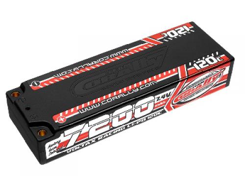 7200mAh - 7.4V - Stick 2S - Voltax 120C LiPo Battery - 4mm Bullit met Deans Adapter