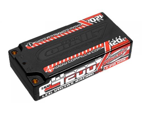 4200 mAh - 7.6V - LCG Shorty 2S - Voltax 120C LiPo HV Battery - 4mm Bullit met Deans