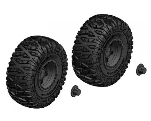 Tire and Rim Set - Truck - Black Rims - 1 Pair C-00250-092-B