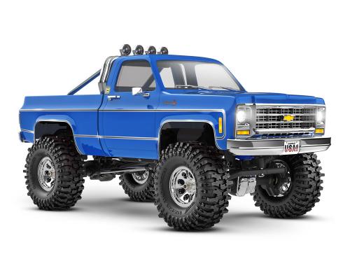 TRAXXAS TRX-4M HIGH TRAIL CRAWLER MET 1979 CHEVROLET K10 BODY: 1/18 SCHAAL 4WD ELEKTRISCHE AUTO BLAU