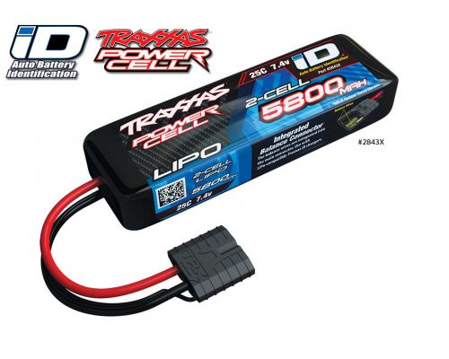 5800mah 7.4v 2-Cell 25C LiPO Accu met ID Herkenning TRX2843X