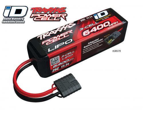 6400mah 11.1v 3-Cell 25C LiPO Accu met ID Herkenning TRX2857X