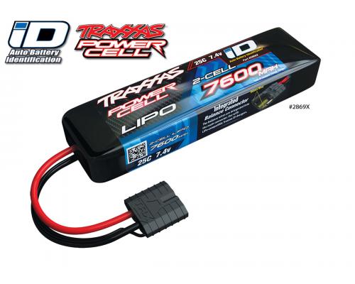 7600mah 7.4v 2-Cell 25C LiPO Accu met ID Herkenning TRX2869X