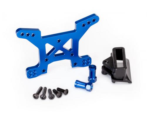 Traxxas TRX6739X Schokbreker toren, front, 7075-T6 aluminium (blauw-geanodiseerd) (1) / body-mount b