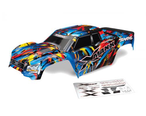 Traxxas TRX7711T Body, X-Maxx, Rock-n-Roll (geverfd, stickers aangebracht) (gemonteerd met achterkle