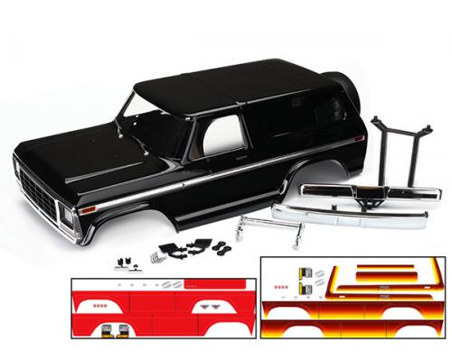 Traxxas TRX8010X Body, Ford Bronco, compleet (zwart) (inclusief voor en achter bumpers, pushbar, ach