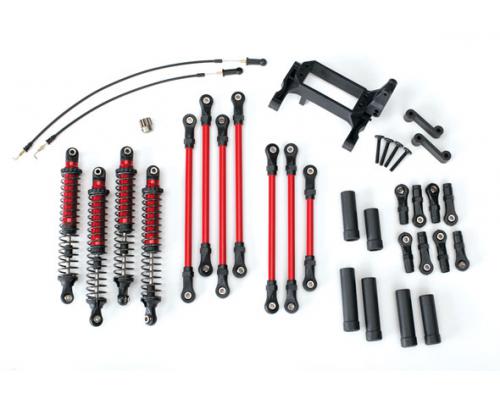 Traxxas TRX8140R Long Arm Lift Kit, TRX-4, compleet (inclusief rood gepoedercoat schakels, rood gean