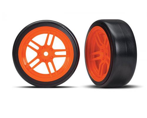 Traxxas TRX8376A Drift Banden op Velgen gelijmd Split-Spoke Velgen oranje voor