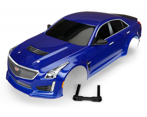 Traxxas TRX8391A Body, Cadillac CTS-V, blauw (geschilderd, stickers toegepast)